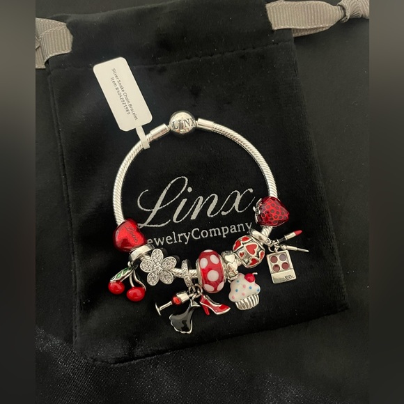 Linx Snake Chain Bracelet with Red Themed Charms - Picture 11 of 11